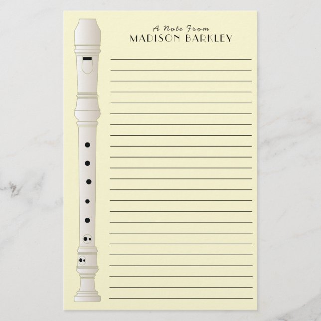 Papelería Banda musical de profesor de música de grabador (Anverso)