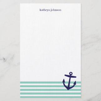 Papelería Banda náutica azul acuática y marina
