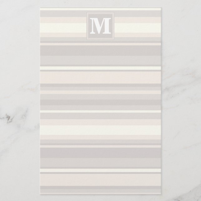 Papelería Bandas beige monogramo (Anverso)