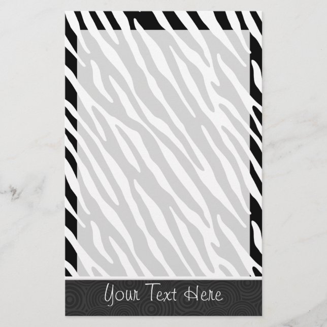 Papelería Bandas de cebra en blanco y negro (Anverso)