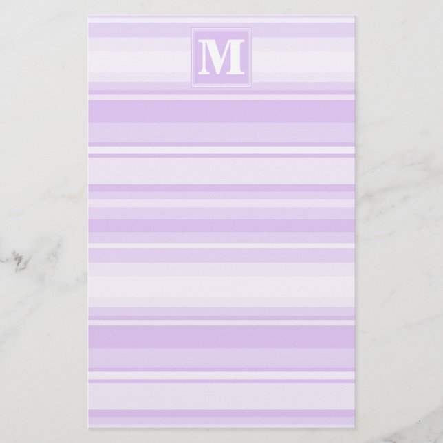 Papelería Bandas de lilac monogramo (Anverso)