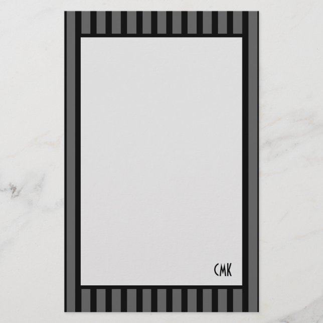 Papelería Bandas negras y grises personalizadas para masculi (Anverso)