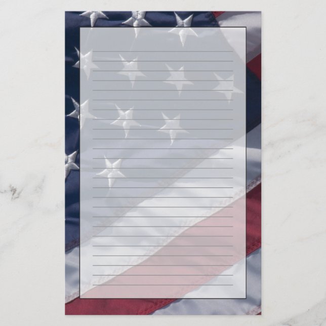 Papelería Bandera americana. (Anverso)