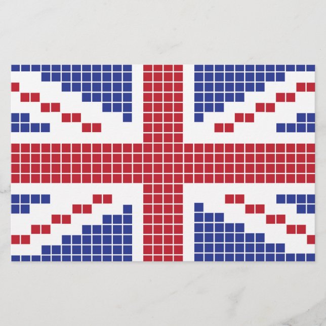 Papelería bandera de 8 bits de Union Jack Británicos (Reino (Anverso)