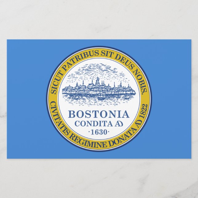 Papelería Bandera de Boston (Massachusetts) (Anverso)