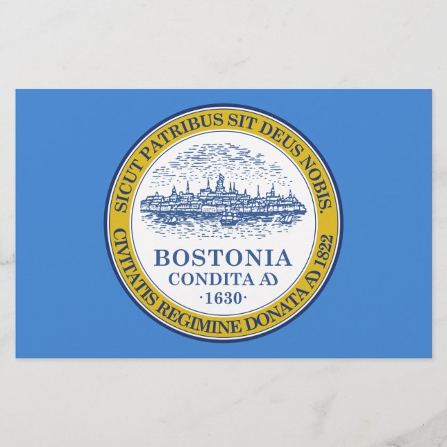 Papelería Bandera de Boston (Massachusetts) (Anverso)
