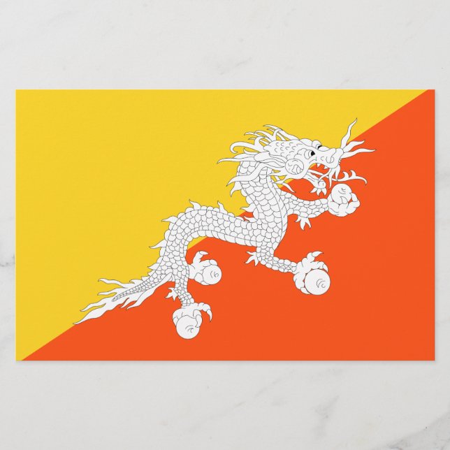 Papelería Bandera de Bután (Bután) (dragón trueno) (Anverso)