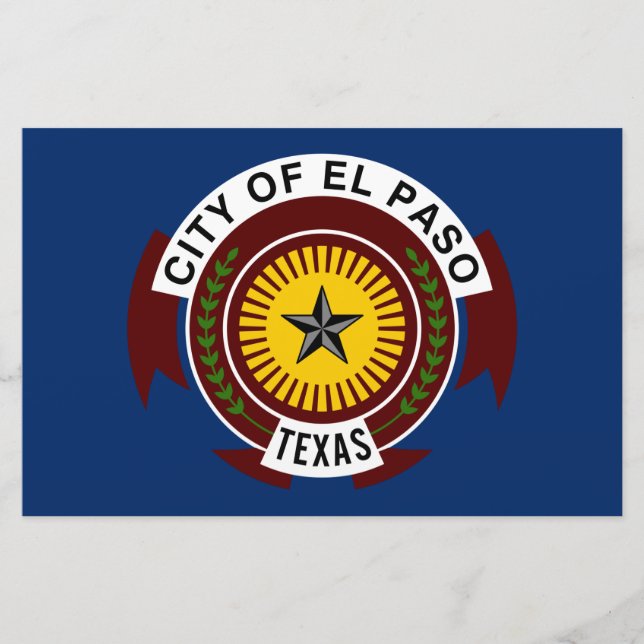 Papelería Bandera de El Paso (Texas) (Anverso)