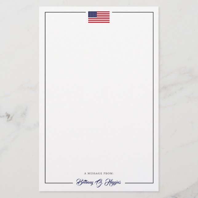 Papelería Bandera de Estados Unidos estilo patriótico | Offi (Anverso)