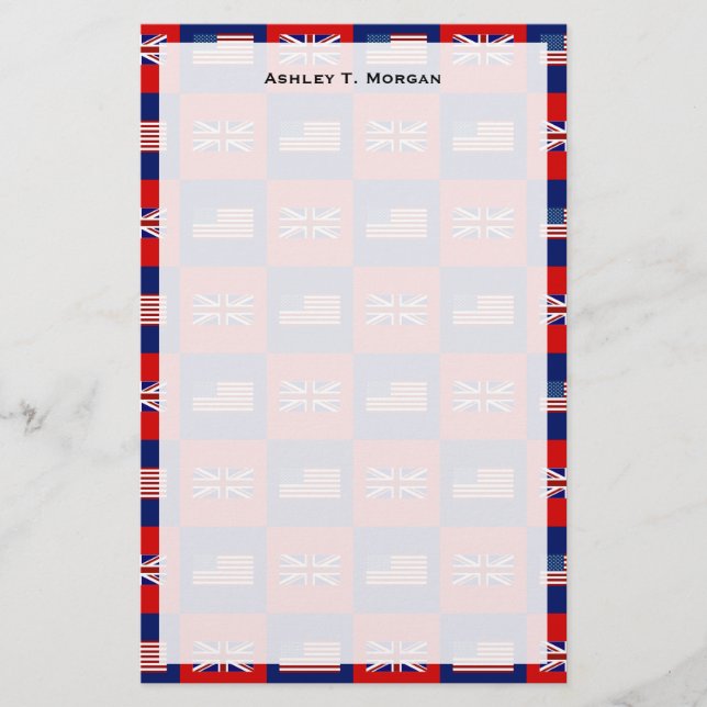 Papelería Bandera de Estados Unidos y patrón de bandera del  (Anverso)