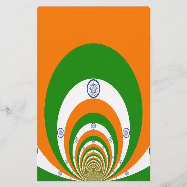 Papelería Bandera de la India Kaleidoscope: Unidad sin fin y (Anverso)