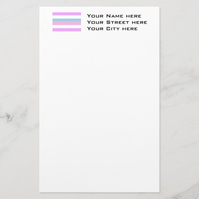 Papelería Bandera de orgullo intersexual (Anverso)