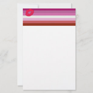 Papelería bandera de orgullo lésbico de labios rojos Slipper