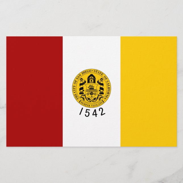 Papelería Bandera de San Diego (California) (Anverso)