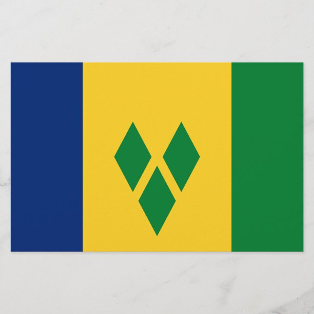 Papelería Bandera de San Vicente y las Granadinas (Anverso)