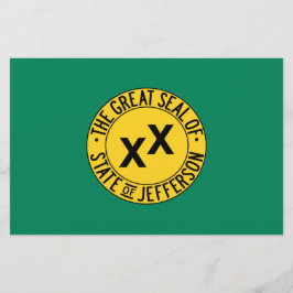 Papelería Bandera del Estado de Jefferson propuesto en Estad