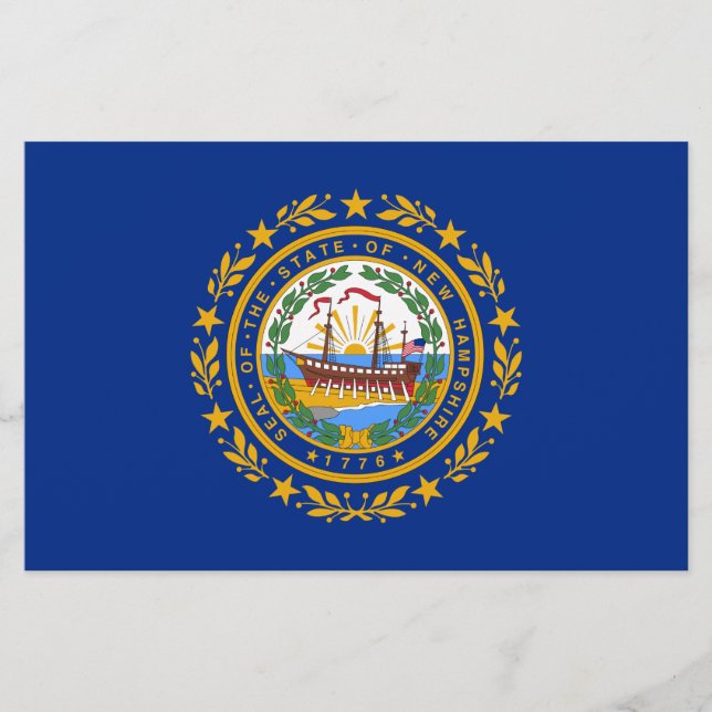 Papelería Bandera del Estado de New Hampshire (Anverso)