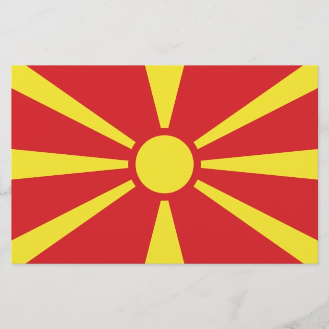 Papelería Bandera del Norte de Macedonia (Anverso)