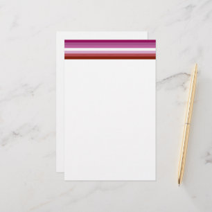 Papelería bandera del orgullo lésbico femenino de SlipperyJo