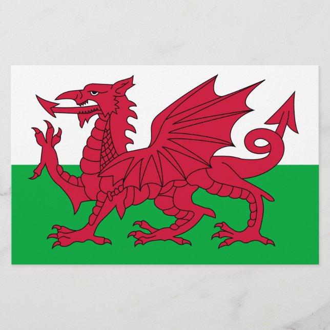 Papelería Bandera galesa (Gales) (Dragón galés) (Anverso)
