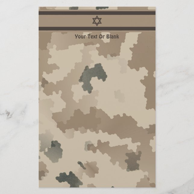Papelería Bandera Israelí En El Camo Desierto (Anverso)