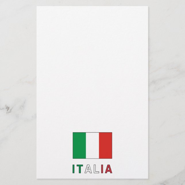 Papelería Bandera italiana y palabra (Anverso)