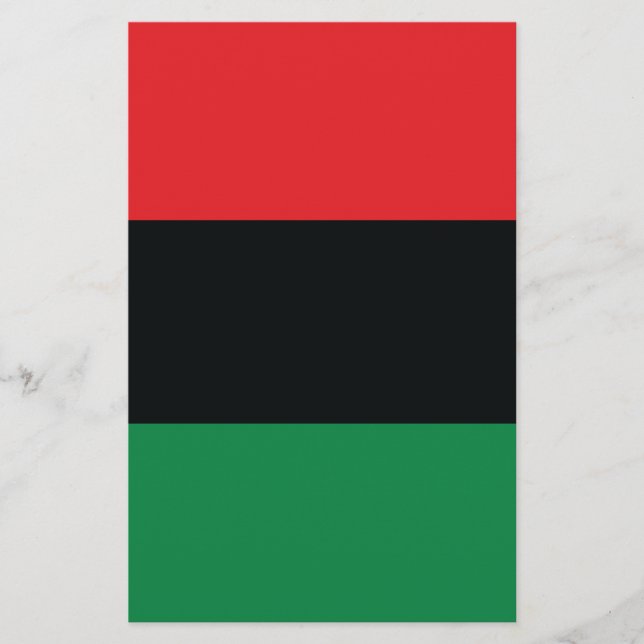 Papelería Bandera roja, negra y verde (Anverso)