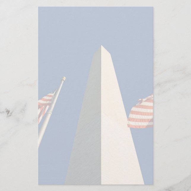 Papelería Banderas de Estados Unidos en el Monumento a Washi (Anverso)