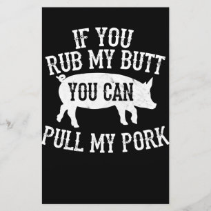 Papelería Barbacoa BBQ Rub My Butt Pull My Pork Smoking Gr