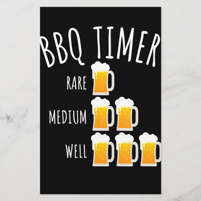 Papelería Barbacoa | BBQ Timer Beer Beer Funny Grill (Anverso)