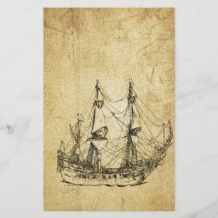Papelería Barco antiguo de clase náutica Masculina Vintage