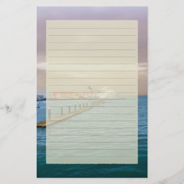 Papelería Barco de cruceros en los efectos de escritorio (Anverso)