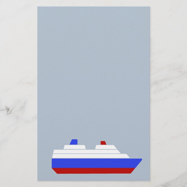 Papelería barco de mar rojo y azul (Anverso)