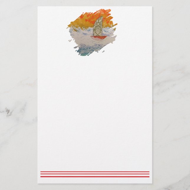 Papelería Barco de vela 4 Pintura (Anverso)