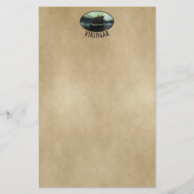 Papelería Barco Viking Bajo Luces del Norte (Anverso)