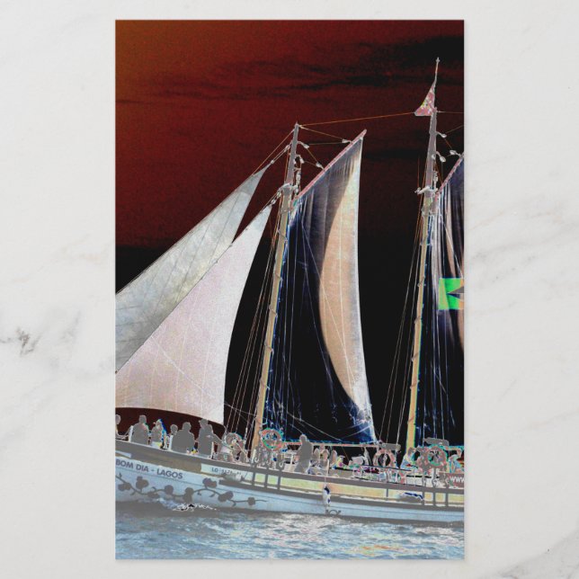 Papelería Barcos bajo vela (Anverso)