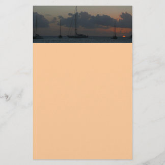 Papelería Barcos de vela en el atardecer marino tropical