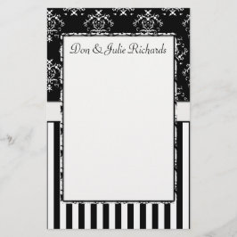 Papelería Barroco rayado negro y blanco