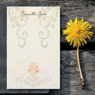 Papelería Barroco Rústico Floral Mexicano Sagrado Corazón