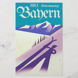 Papelería Bayern Alemania cartel vintage de vacaciones de es