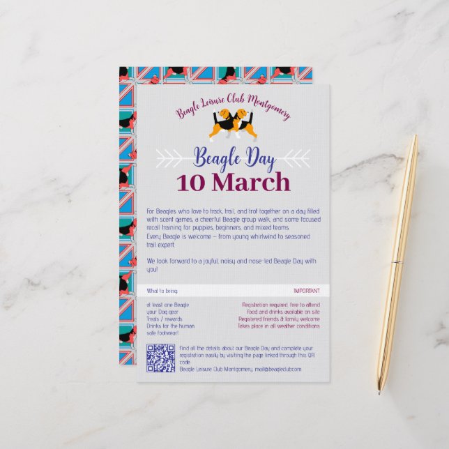 Papelería Beagle Dog Day Mailing  (Anverso/Reverso In Situ)