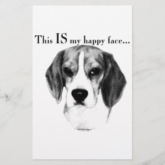 Papelería Beagle Happy Face; Happy Beagle; Grumpy Beagle (Anverso)