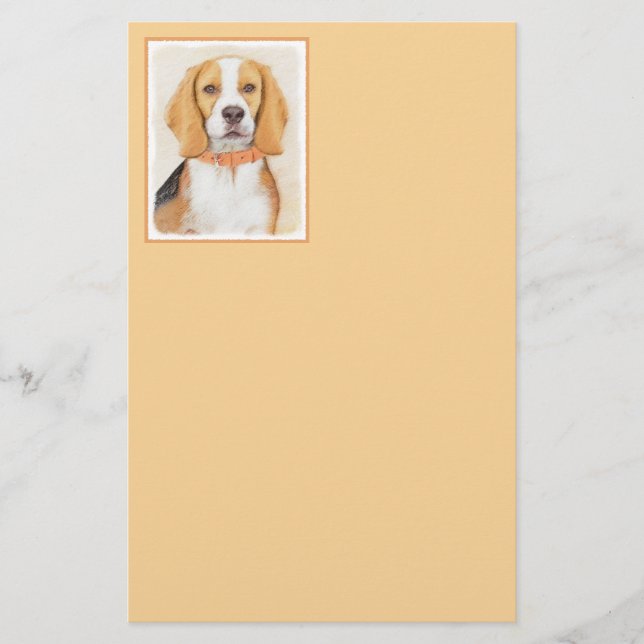 Papelería Beagle Hound Dog Pintura original de animales (Anverso)