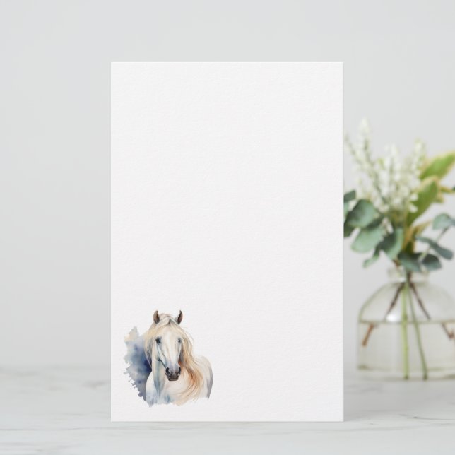 Papelería Beautiful White Stallion Stationery (Anverso de pie)