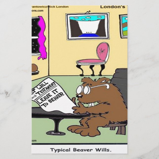 Papelería Beaver Living Wills Rick London Funny (Anverso)