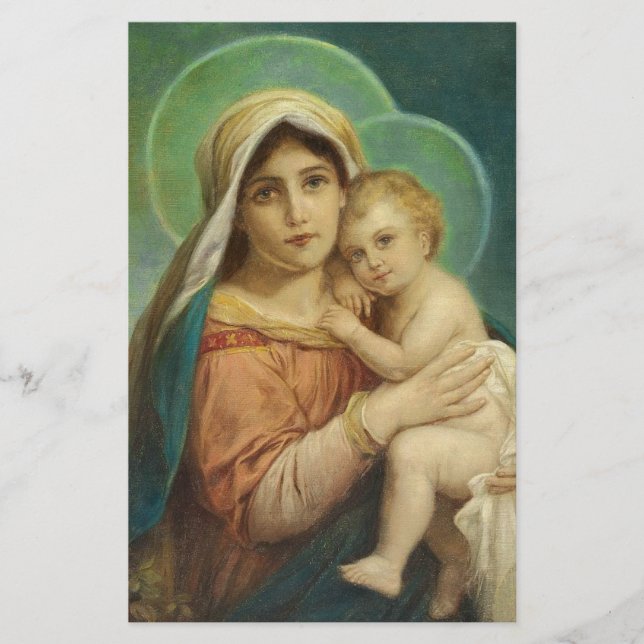 Papelería Bebé bendecido Jesús de Maria de la madre (Anverso)