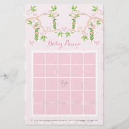 Papelería Bebé Chica Rosa Pea En Un Juego De Bingo Para Pers