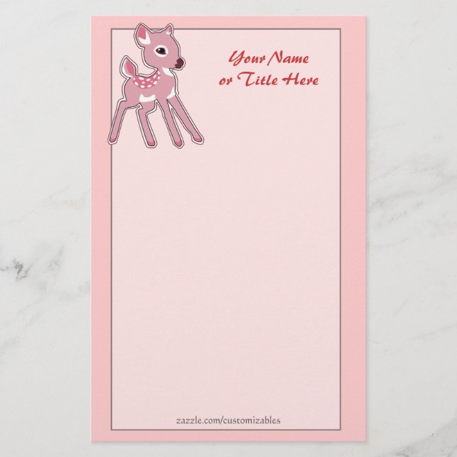 Papelería Bebé Fawn Stationery (Anverso)