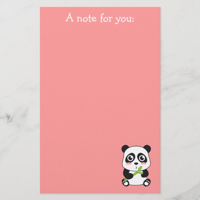 Papelería Bebé panda lindo y adorable (Anverso)