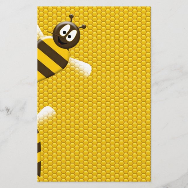 Papelería Bebida de oro amarillo de miel arte de patrón de a (Anverso)